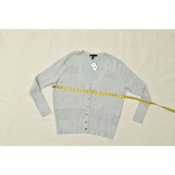 Lane Bryant Plus Size 18/20 Gray Ribbed Button Cardigan Sweater Rayon NWT - Picture 4 of 8